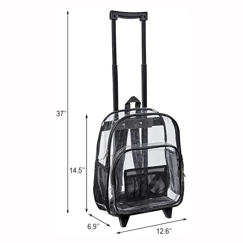 Clear rolling backpack hotsell